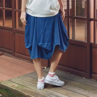 【EDWIN】江戶勝 女裝 繡花變體裙(漂淺藍)
