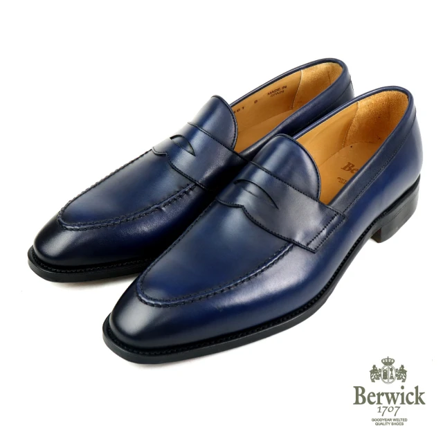 【Berwick】西班牙經典質感素面便士樂福鞋 海軍藍(B5461-NA)