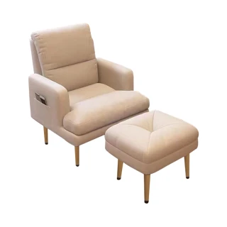 【LADUTA 拉布塔】折疊單人沙發椅/折疊椅/折疊沙發椅(靠背椅/電腦椅/小沙發/躺椅/附腳凳)