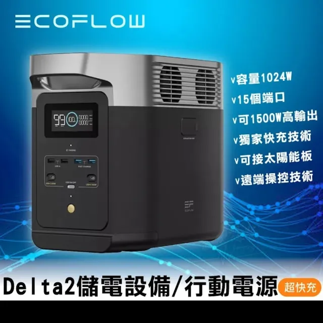 【EcoFlow】Delta 2 行動電源 Delta II 原廠公司貨 五年保固 1024Wh 快充