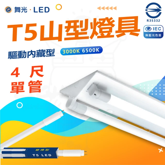 DanceLight 舞光 10入組 T5 LED 4尺 單管 山形燈具 山型燈具(白光/黃光)