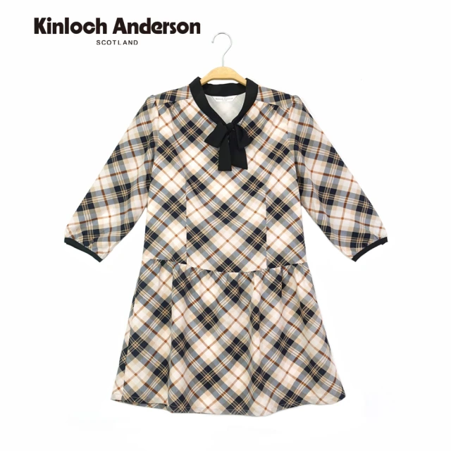 Kinloch Anderson 格紋綁帶雪紡洋裝連身裙 金安德森女裝(KA0665703)