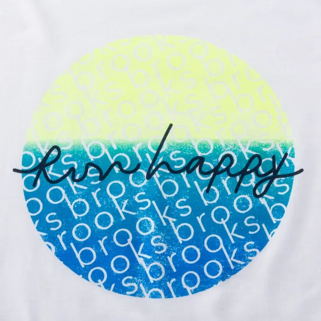 【BROOKS】女 Distance 距離女短袖上衣 3.0_白/Run Happy(221669183)