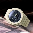 【CASIO 卡西歐】G-SHOCK 八角錶殼耐衝擊運動雙顯腕錶/米x黑面(GA-2100-5A)