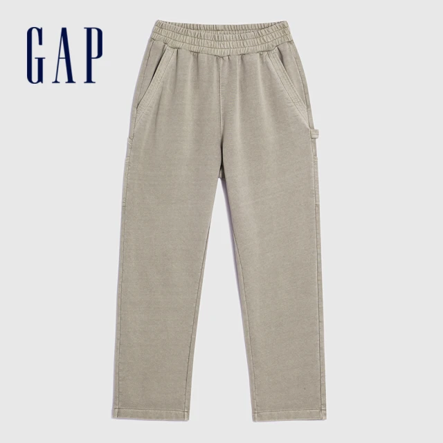 GAP 男裝 Logo鬆緊褲-灰褐色(837444)