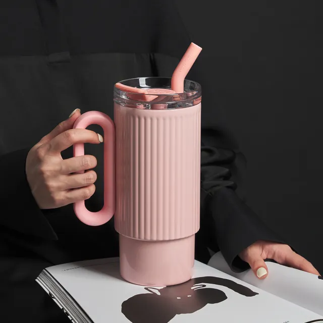 【Holoholo】Rome Cup 保溫隨手杯1000ml + Milk Tea 奶茶吸管杯 420ml(冰壩杯+隨行杯、粗吸管、羅馬杯)