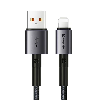 【Mcdodo】麥多多 稜鏡系列 USB-A to Lightning 3A 鋁合金快充充電編織傳輸線-1.8M