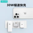 【USAMS】30W Type-C單孔充電頭 PD快充氮化鎵(蘋果/iPad/安卓兼容)