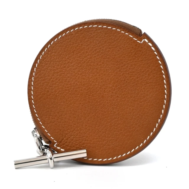 Hermes 愛馬仕 Porte-monnaie Strap Allegretto 小牛皮零錢包(34馬鞍棕)