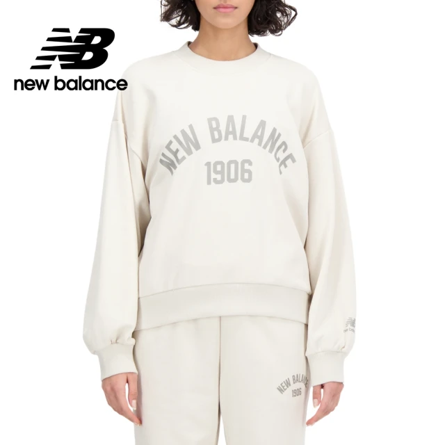 NEW BALANCE NB 簡約落肩長袖上衣_女性_米杏色_WT33553MBM(美版 版型偏大)