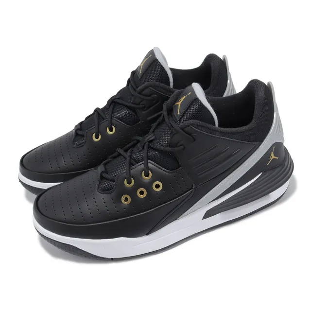 【NIKE 耐吉】籃球鞋 Jordan Max Aura 5 男鞋 黑 金 喬丹 皮革 氣墊 緩震 運動鞋(DZ4353-017)