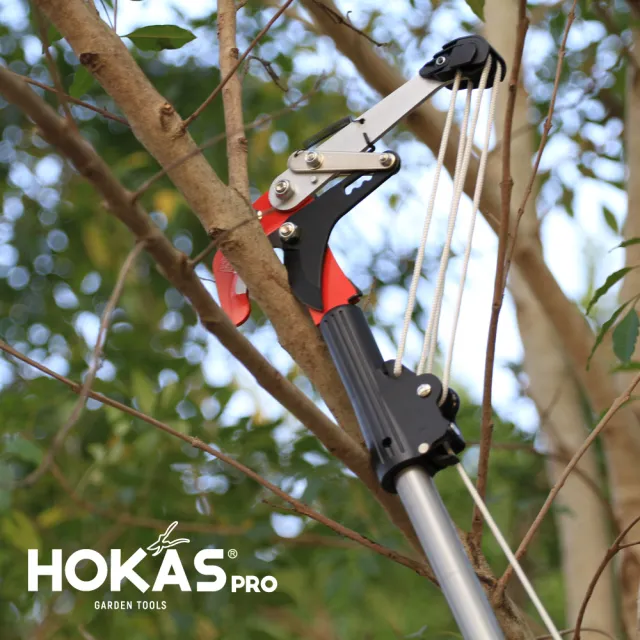【HOKAS】4.2公尺 省力高枝樹剪 高空剪 搭鋸片 伸縮棍(適用4.2至5米高的樹木 台灣製 S121+144)