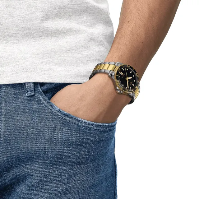 【TISSOT 天梭】海洋之星300米潛水錶 對錶 情侶錶 生日禮 送禮(T1204102205100+T1202102205100)