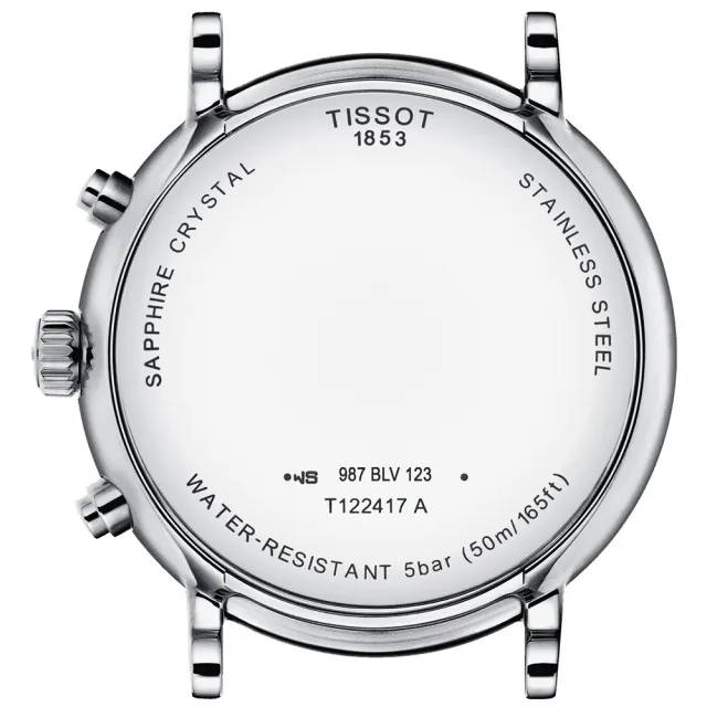 【TISSOT 天梭】Carson 羅馬三眼計時石英錶-41mm 送行動電源(T1224171603300)