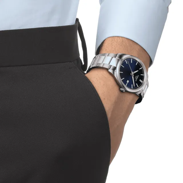 【TISSOT 天梭】官方授權 PR 100 簡約時尚男錶 手錶 母親節 禮物(T1504101104100/藍40mm)