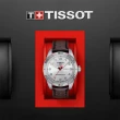 【TISSOT 天梭】官方授權 PRS 516 賽車機械錶-銀x咖啡/42mm 送行動電源(T1314301603200)