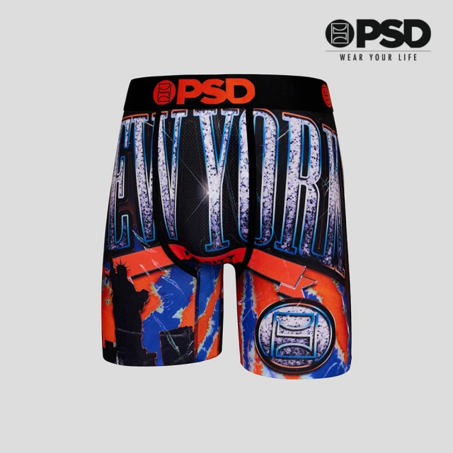 PSD UnderwearPSD Underwear CITIES- 平口四角褲-橘色紐約-黑色