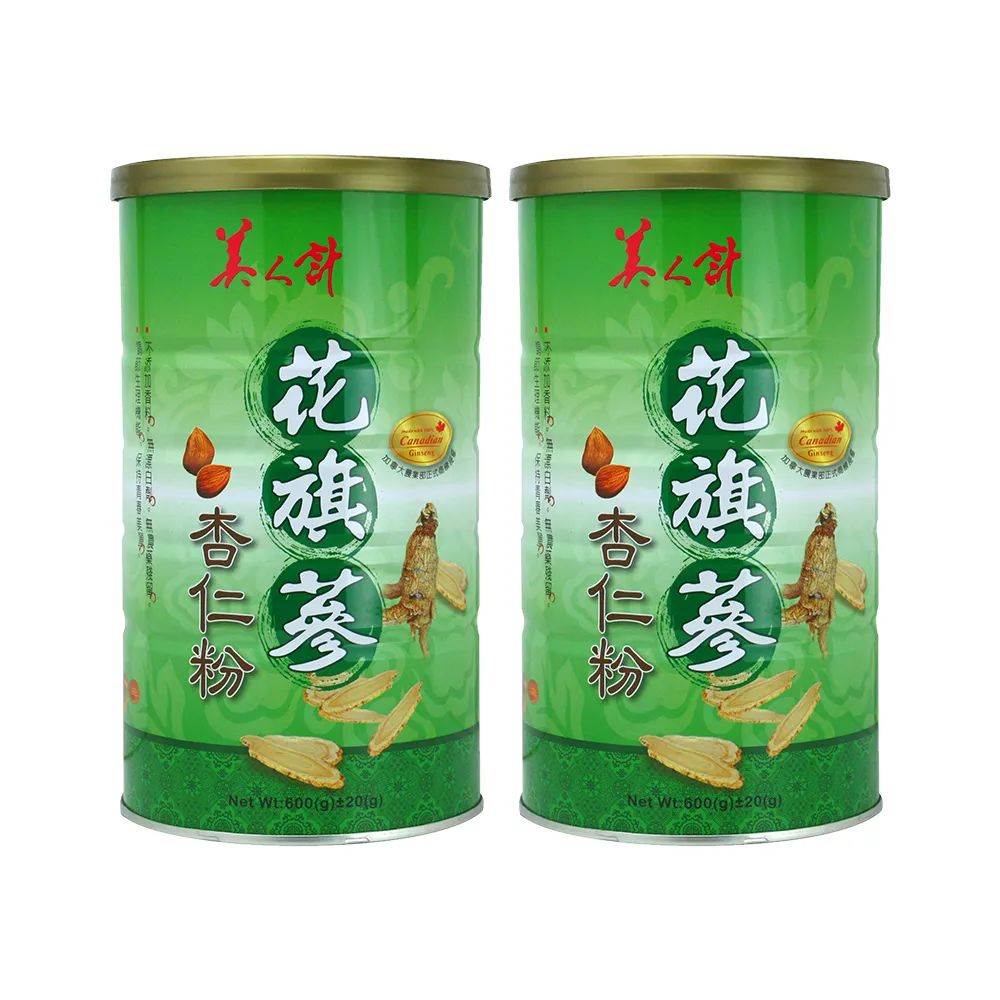 【華陀扶元堂】花旗蔘杏仁粉2罐(600g/罐-人蔘多醣/素食可食/膳食纖維)