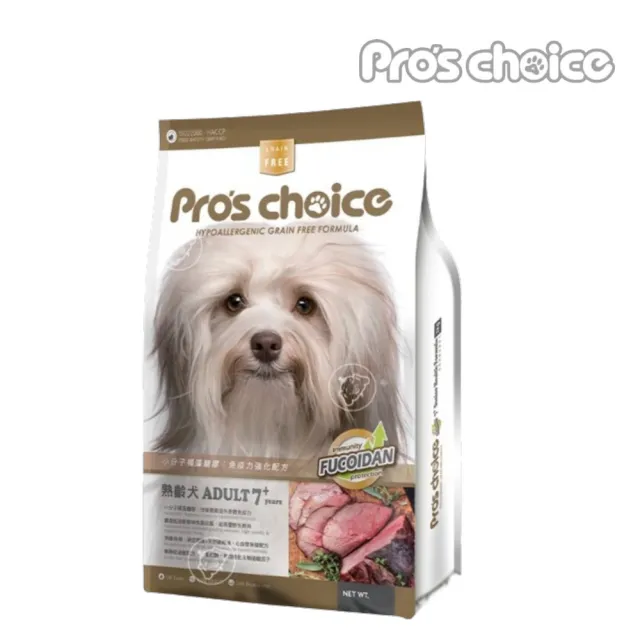 【Pro′s Choice 博士巧思】無榖犬食 8kg（7+熟齡專屬/羊肉地瓜/鮭魚馬鈴薯）(狗飼料、狗糧)