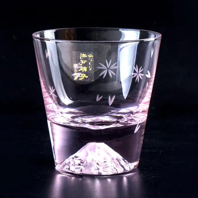【田島硝子】富士山杯 日本手工吹製威士忌粉櫻杯 隨飲料變色 玻璃杯(TG21-015-RPS)