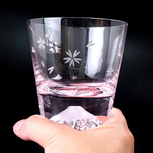 【田島硝子】富士山杯 日本手工吹製威士忌粉櫻杯 隨飲料變色 玻璃杯(TG21-015-RPS)
