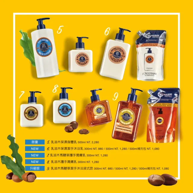 【L’Occitane 歐舒丹】官方直營 乳油木馬鞭草護手潤膚乳300ml(護手霜)