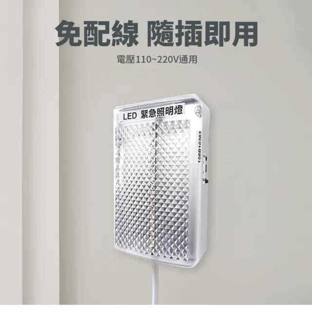 【防災專家】台灣製造LED壁掛式緊急照明燈(110/220V通用 台灣製造 LED 火災 停電 地震 必備)