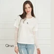 【Qiruo 奇若名品】專櫃白色假兩件上衣2009A-01網紗袖子(網紗袖子 休閒長袖白)