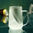 【KOTI 日安生活】內含冷凍液把手雙層玻璃杯冰凍杯-2件組(480ml啤酒杯咖啡杯保冷杯製冷杯單耳有柄耐熱耐冷)