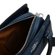 【COACH】簡約經典LOGO防刮皮革三層包手提包兩用包(藍)