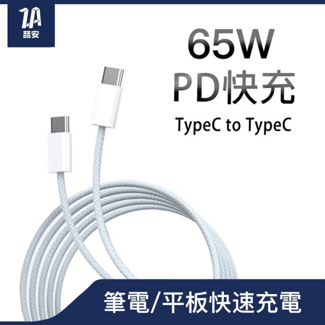 【ZA喆安】Type C to C PD快速筆電手機編織充電線(適用iPhone 15 Pro/Pro Max/Plus/三星/acer宏碁)