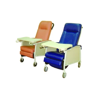【海夫健康生活館】佳新醫療 可躺 可坐 附剎車輪 收納式餐桌 老人護理休閒椅 棕色(JXOC-001)