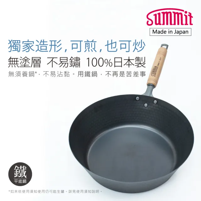 【Summit】輕量氮化處理鐵鍋-28cm平底鍋(蜂巢紋)
