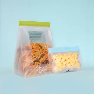 【Prepara】食物保鮮密封夾鏈袋[3號袋 橘色夾鏈]-20.32x17.38cm x2入