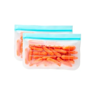 【Prepara】食物保鮮密封夾鏈袋[4號袋 藍色夾鏈]-20.32x12.7cm x2入