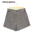 【Kinloch Anderson】氣質格紋配飾毛呢短褲 金安德森女裝(KA0572005 卡其/灰)