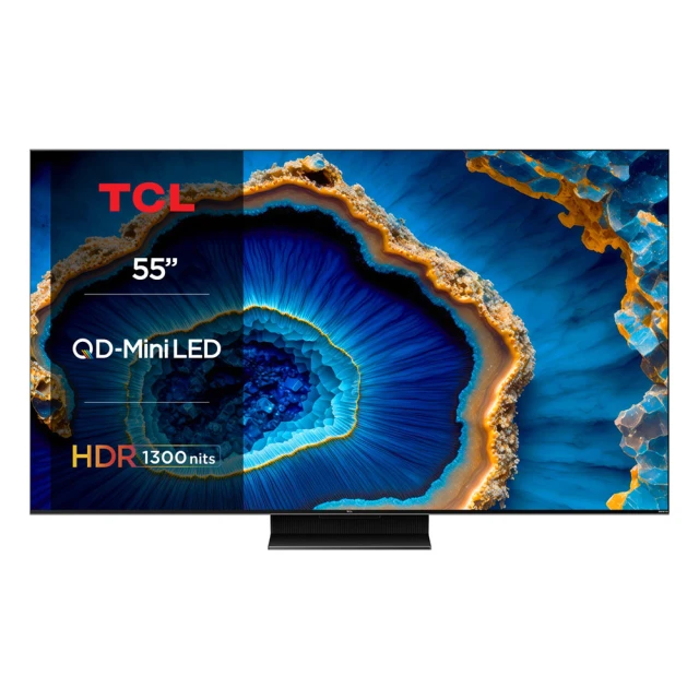 TCL 55型 4K QD-MiniLED 144HZ Google TV 量子智能連網液晶顯示器(55C755-基本安裝)