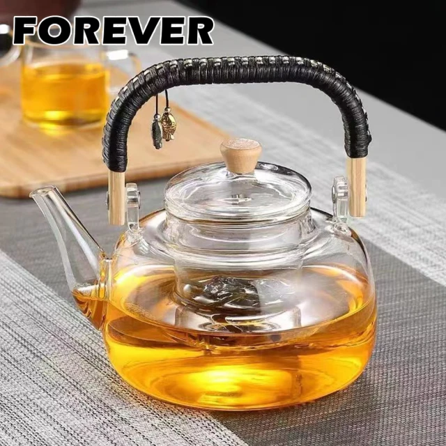 FOREVER 鋒愛華FOREVER 鋒愛華 編織提手高硼硅玻璃泡茶壺