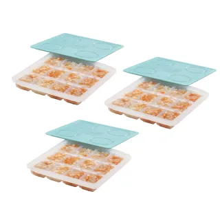 【2angels】矽膠副食品製冰盒15ml 3件組(副食品分裝盒 冰磚塊盒 寶寶餐具 巧克力模具)
