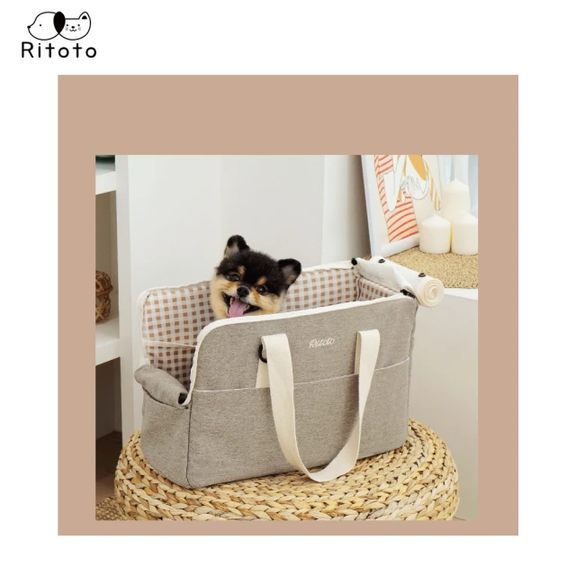 韓國Ritoto 寵物外出單肩手提包 - 時尚炭灰(可斜背 