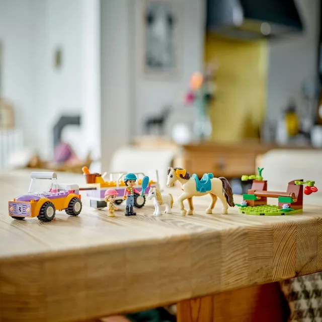【LEGO 樂高】Friends 42634 馬兒和小馬拖車(動物玩具 兒童玩具 禮物)