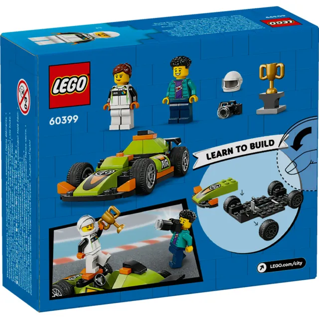 【LEGO 樂高】城市系列 60399 綠色賽車(賽車積木 玩具車)
