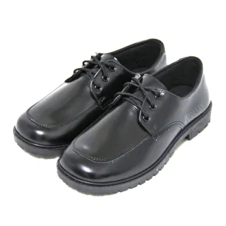【Pretty】女學生鞋 小皮鞋 全黑工作鞋 台灣製 綁帶 圓頭(黑色)