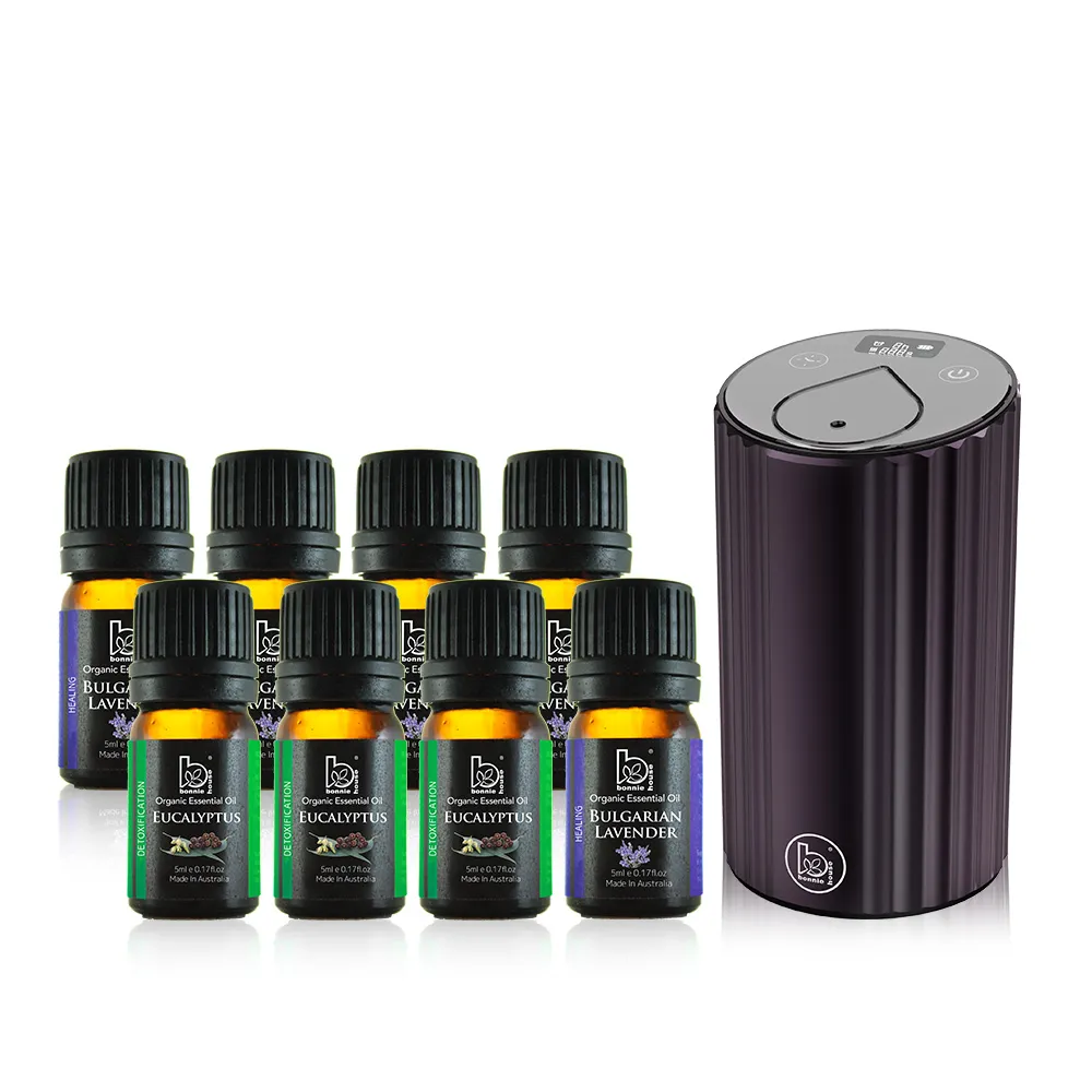 【Bonnie House 植享家】晨珠森林智能淨化無線賞香儀+薰衣草精油5ml*5瓶+尤加利精油*3瓶