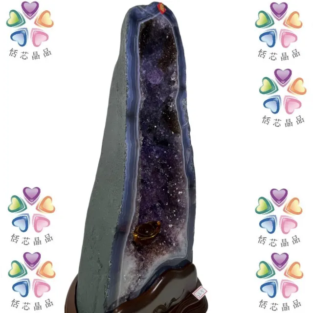 【恬芯晶品】9.08kg巴西紫水晶洞新居財位擺設BS33(紫鈦晶紫水晶洞開運招財招貴人開業財位聖誕節)