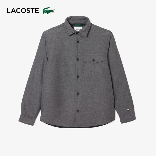 LACOSTE 男裝-格紋鋪棉大口袋外套(綠色)折扣推薦