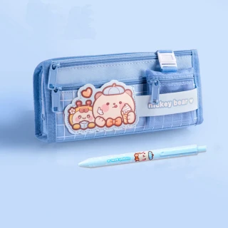 【Vanibaby】奶蓋熊大容量多功能筆袋(送奶蓋熊中性筆1支)