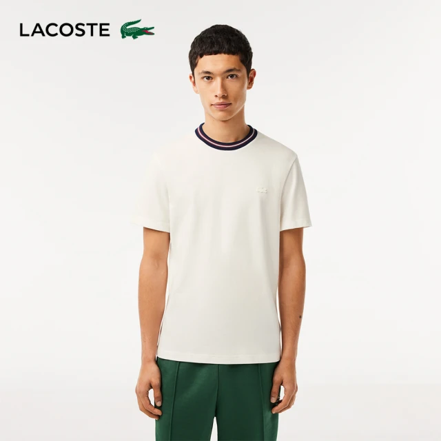 LACOSTE 男裝-棉質網眼徽章短袖Polo衫(白色)評價