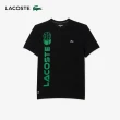 【LACOSTE】男裝-Tennis印花合身短袖T恤(黑色)