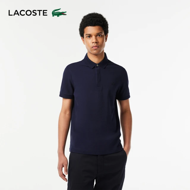 LACOSTE 男裝-經典巴黎商務短袖Polo衫(海軍藍)品